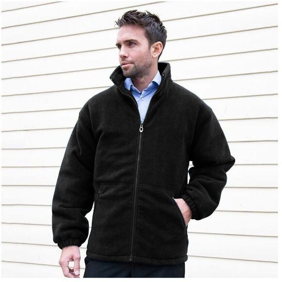 Result Core Mens Polartherm Casual Winter Warm Zip up Fleece Jacket /Coat / Blac - Picture 3 of 4